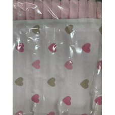 Плед плюш, без утеплення Сердечка Рожевий - Бежевий /Рожевий плюш 100/80