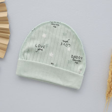 Шапочка з підворотом Кохаю Mummy Оливковий (Рубчик) 56 (0-3міс)