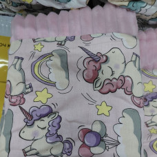 Плед плюш, без утеплення Единоріжки Рожевий / Рожевий плюш 100/80