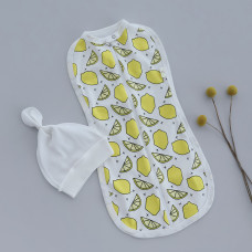 Коконпелюшка на змійці з шапочкою Лимони (Інтерлок) 56 (0-1міс)