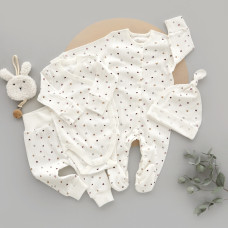 Набір 4в1: Чоловічок, боді, штанці та шапочка вузлик Седечка дрібні Фіолетовий (Рубчик) 62 (3-6міс)