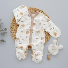 Чоловічок Ведмедики Cute Бежевий (Рубчик) 56 (0-3міс)