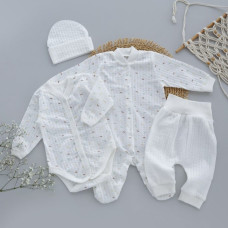 Комплект 4в1 Рис Молочний (Інтерлок - торба) 62 (3-6міс)