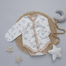 Боді довгий рукав Кохаю Бежевий (Футер - з начосом) 56 (0-3міс)