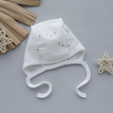Шапочка на завʼязках Зірки (Футер - з начосом) 56 (0-3міс)