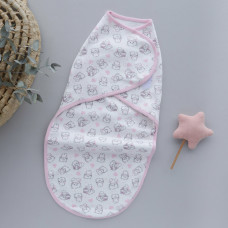 Коконпелюшка на липучці Котики Рожевий (Інтерлок) 62 (3-6міс)