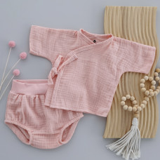 Мусліновий набір: Льоля + трусики Рожевий 56 (0-3міс)
