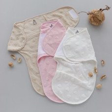 Коконпелюшка на липучці Сердечка Молочний (Інтерлок) 56-62 (0-3міс)