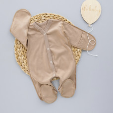 Чоловічок Темно-Бежевий однотонний (Інтерлок) 56 (0-3міс)