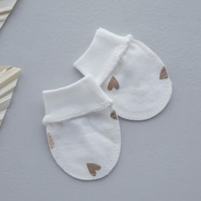 Царапки Сердечка Бежеві (Футер - з начосом) 56 (0-3міс)