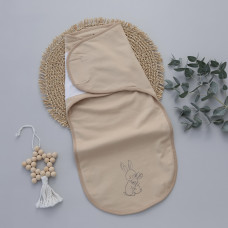 Коконпелюшка на липучці Зайчик Бежевий (Футер - з начосом) 56-62