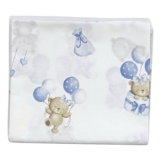 Бавовняна пелюшка Ведмедики з кульками Блакитний 90/80