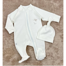 Чоловічок на блискавці та шапочка Я кохаю тебе (Рубчик) 56 (0-3міс)