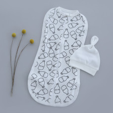 Коконпелюшка на змійці з шапочкою Мілк (Інтерлок) 62 (0-3міс)