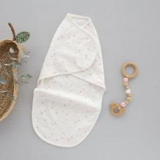 Коконпелюшка на липучці Сердечка дрібні Рожевий (Рубчик) 56 (0-3міс)