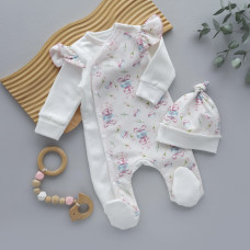 Чоловічок з шапочкою Макаруни Рожевий (Футер - з начосом) 62 (3-6міс)