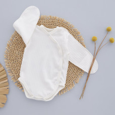 Боді довгий рукав Молочний (Рубчик) 56 (0-1міс)