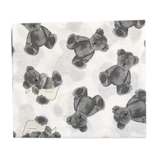 Пелюшка фланелева/байкова (Туреччина) Ведмедик з хусточкою Сірий 100/80