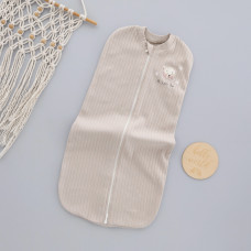 Коконпелюшка на змійці Ведмедик на хмаринці Сірий- Бежевий (Рубчик) 56-62 (0-3міс)