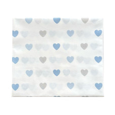 Бавовняна пелюшка Сердечка Блакитний - Сірий 90/80