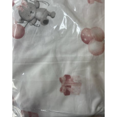 Простинка на гумці в ліжко Ведмедики з кульками Рожевий 120/60