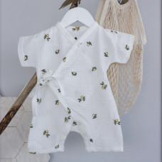 Мусліновий пісочник -кімоно Оливки Молочний 74 (9-12міс)