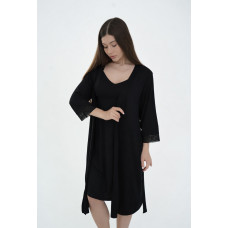 Халат Чорний Сіточка XL (ОГ 105-110, ОС 110-115)