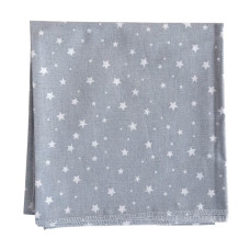 Ситцева пелюшка Зірки білі на Сірому 95/100