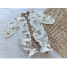 Чоловічок Ведмедик на хмаринці Коричневий (Інтерлок) 56 (0-3міс)