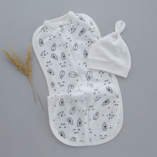 Коконпелюшка на змійці з шапочкою Мілк (Футер - з начосом) 62 (0-3міс)