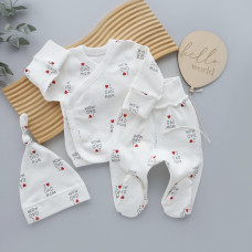 Набір 3в1: Льоля, повзунки та шапочка вузлик Мама тато (Інтерлок) 62 (3-6міс)