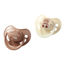 Пустушка анатомічна (силікон) Бежева / Коричнева (0-6міс), BabyOno
