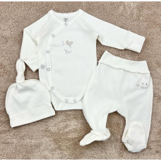 Набір 3в1: Боді, повзунки та шапочка Я кохаю тебе (Рубчик) 56 (0-3міс)