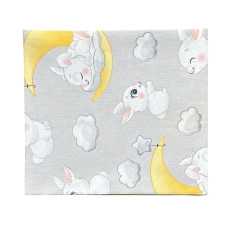 Бавовняна пелюшка Зайчик Місяць на Сірому 90/80