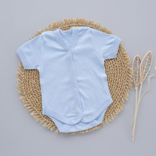 Боді з коротким рукавом Блакитний (Рубчик) 56 (0-3міс)