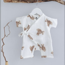 Мусліновий пісочник -кімоно Коричневий Мішка 74 (9-12міс)