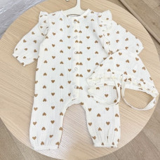 Мусліновий Чоловічок Метелик та шапочка Сердечка 62 (1-3міс)