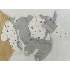 Набір 5в1 Бембі Сірий Вузлик (Рубчик) 56 (0-3міс)