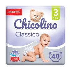 Chicolino підгузники дитячі 3 (4-9кг) 40шт MEDIUM Classico