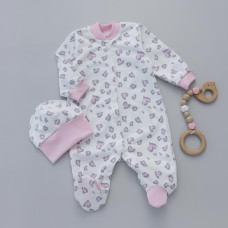Чоловічок та шапочка Сердечка Лео (Футер - з начосом) 62 (3-6міс)
