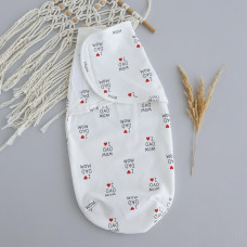 Коконпелюшка на липучці Кохаю маму тато (Футер - з начосом) 56 (0-1міс)