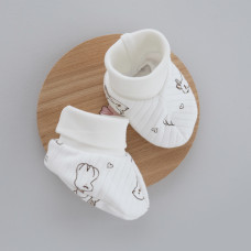 Пінетки Зайчик Молочний (Рубчик) 56 (0-3міс)