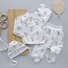 Набір 3в1: Льоля, повзунки та шапочка Мама тато (Футер - з начосом) 56 (0-3міс)
