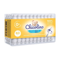 Дитячі ватні палички з обмежувачем Chicolino 60шт