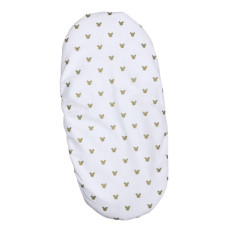 Непромокаюче простирадло на гумці в коляску Міккі золото (гліттер) 80/40