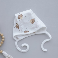 Шапочка на завʼязках Їжачки (Футер - з начосом) 56 (0-3міс)