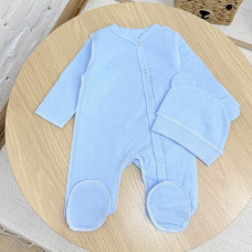 Чоловічок з шапочкою Блакитний (Футер - з начосом) 56 (0-1міс)