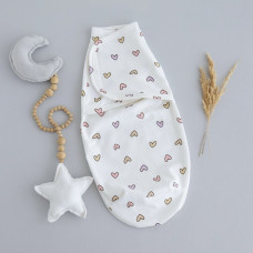 Коконпелюшка на липучці Сердечка Фіолетовий (Футер - з начосом) 56 (0-1міс)