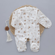 Чоловічок Зірки Бежеві (Футер - з начосом) 56 (0-3міс)