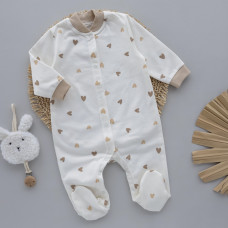 Чоловічок Сердечка Бежеві (Футер - з начосом) 68 (6-9міс)